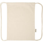Zaino a sacca in cotone riciclato e RPET 5L 140 g/m2 terza vista frontale