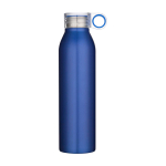 Borraccia in acciaio inox riciclato con manico rotondo 650ml color blu reale seconda vista frontale
