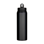 Borraccia in acciaio inox riciclato a parete singola 800ml color nero seconda vista frontale