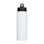 Borraccia in acciaio inox riciclato a parete singola 800ml color bianco seconda vista frontale