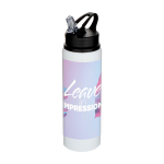 Borraccia in acciaio inox riciclato a parete singola 800ml color bianco
