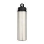 Borraccia in acciaio inox riciclato a parete singola 800ml color grigio seconda vista frontale