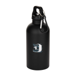 Borraccia in acciaio inox riciclato opaca a parete singola 400ml color nero vista con stampa tampografica