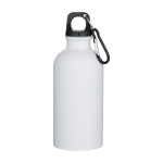 Borraccia in acciaio inox riciclato opaca a parete singola 400ml color bianco seconda vista frontale