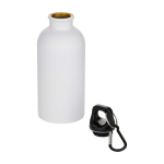 Borraccia in acciaio inox riciclato opaca a parete singola 400ml color bianco seconda vista