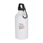 Borraccia in acciaio inox riciclato opaca a parete singola 400ml color bianco vista con stampa tampografica