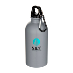 Borraccia in acciaio inox riciclato opaca a parete singola 400ml color grigio vista con stampa tampografica