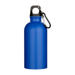 Borraccia in acciaio inox riciclato opaca a parete singola 400ml color blu reale seconda vista frontale