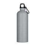 Borraccia in acciaio inox riciclato opaca con moschettone 750ml color grigio seconda vista frontale