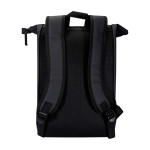 Zaino arrotolabile in pelle sintetica impermeabile per PC 15” color nero seconda vista posteriore