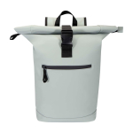 Zaino arrotolabile in pelle sintetica impermeabile per PC 15” color grigio seconda vista frontale