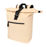 Zaino arrotolabile in pelle sintetica impermeabile per PC 15” color avorio