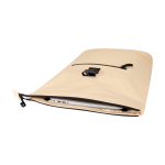 Zaino arrotolabile in pelle sintetica impermeabile per PC 15” color avorio seconda vista