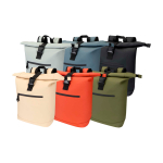 Zaino arrotolabile in pelle sintetica impermeabile per PC 15” color avorio seconda vista in vari colori