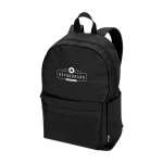 Zaino urbano ecologico e idrorepellente 16L per PC 14” color nero vista con stampa in transfer