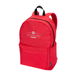 Zaino urbano ecologico e idrorepellente 16L per PC 14” color rosso vista con stampa in transfer
