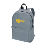 Zaino urbano ecologico e idrorepellente 16L per PC 14” color grigio vista con stampa in transfer