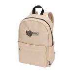 Zaino urbano ecologico e idrorepellente 16L per PC 14” color avorio vista con stampa in transfer