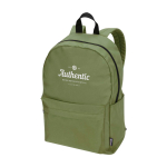 Zaino urbano ecologico e idrorepellente 16L per PC 14” color verde oliva vista con stampa in transfer