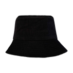 Cappello da pescatore in velluto riciclato e cotone 280 g/m2 color nero seconda vista frontale