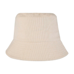 Cappello da pescatore in velluto riciclato e cotone 280 g/m2 color sabbia seconda vista frontale