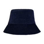 Cappello da pescatore in velluto riciclato e cotone 280 g/m2 color blu mare seconda vista frontale