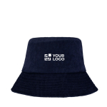 Cappello da pescatore in velluto riciclato e cotone 280 g/m2 vista area di stampa