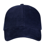 Cappellino versatile in velluto riciclato a 6 pannelli 280 g/m2 color blu mare seconda vista frontale
