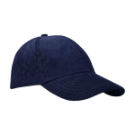 Cappellino versatile in velluto riciclato a 6 pannelli 280 g/m2 color blu mare vista laterale