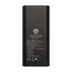 Powerbank ideale per portatile in alluminio riciclato 20.000 mAh color nero seconda vista posteriore