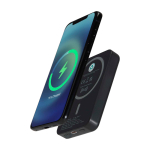 Batteria esterna wireless magnetica in plastica riciclata 5.000 mAh color nero