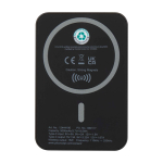 Batteria esterna wireless magnetica in plastica riciclata 5.000 mAh color nero seconda vista posteriore