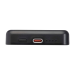 Batteria esterna wireless magnetica in plastica riciclata 5.000 mAh color nero vista dettaglio 1