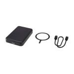 Batteria esterna wireless magnetica in plastica riciclata 5.000 mAh color nero terza vista