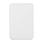 Batteria esterna wireless magnetica in plastica riciclata 5.000 mAh color bianco seconda vista frontale