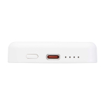 Batteria esterna wireless magnetica in plastica riciclata 5.000 mAh color bianco vista dettaglio 1