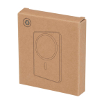 Batteria esterna wireless magnetica in plastica riciclata 5.000 mAh color bianco seconda vista con scatola