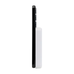 Batteria esterna wireless magnetica in plastica riciclata 5.000 mAh color bianco vista laterale