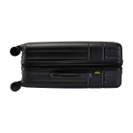 Trolley espandibile in plastica riciclata resistente agli urti color nero terza vista frontale