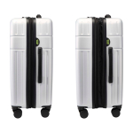 Trolley espandibile in plastica riciclata resistente agli urti color argento vista laterale