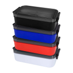 Portavivande in plastica con posate abbinate e ampio scomparto color blu seconda vista in vari colori