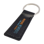 Portachiavi elegante in plastica riciclata per chiavi o borsa color nero vista con stampa serigrafica