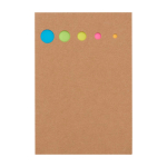 Segnalibro in legno con note adesive piccole e grandi color naturale seconda vista frontale