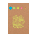 Segnalibro in legno con note adesive piccole e grandi color naturale vista con stampa tampografica