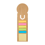 Note adesive piccole e grandi colorate con righello misuratore color naturale seconda vista frontale