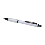 Penna in plastica riciclata con dettagli neri inchiostro nero color bianco seconda vista