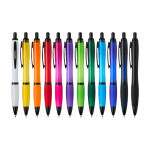 Penna in plastica riciclata con dettagli neri inchiostro nero color bianco seconda vista in vari colori