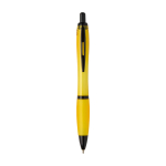 Penna in plastica riciclata con dettagli neri inchiostro nero color giallo