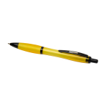Penna in plastica riciclata con dettagli neri inchiostro nero color giallo seconda vista