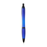Penna in plastica riciclata con dettagli neri inchiostro nero color blu reale seconda vista posteriore